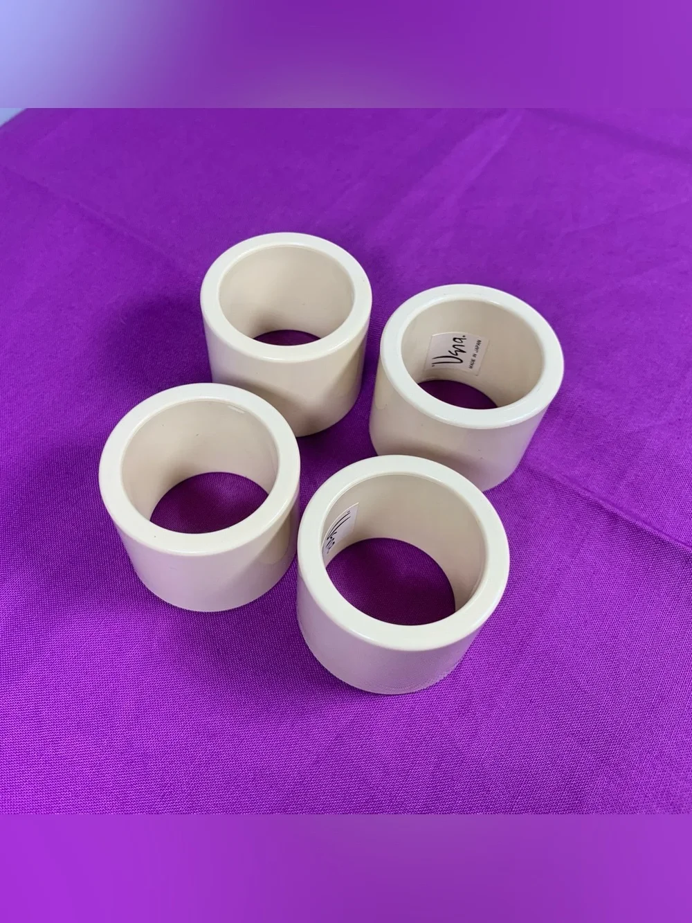Vintage Vera Neumann Japan Napkin Rings - 4 Modern Plastic Eames